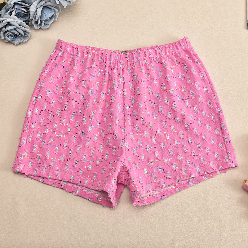 Short Sleeve Buttoned Enthic Pattern Shirt Shorts Suit