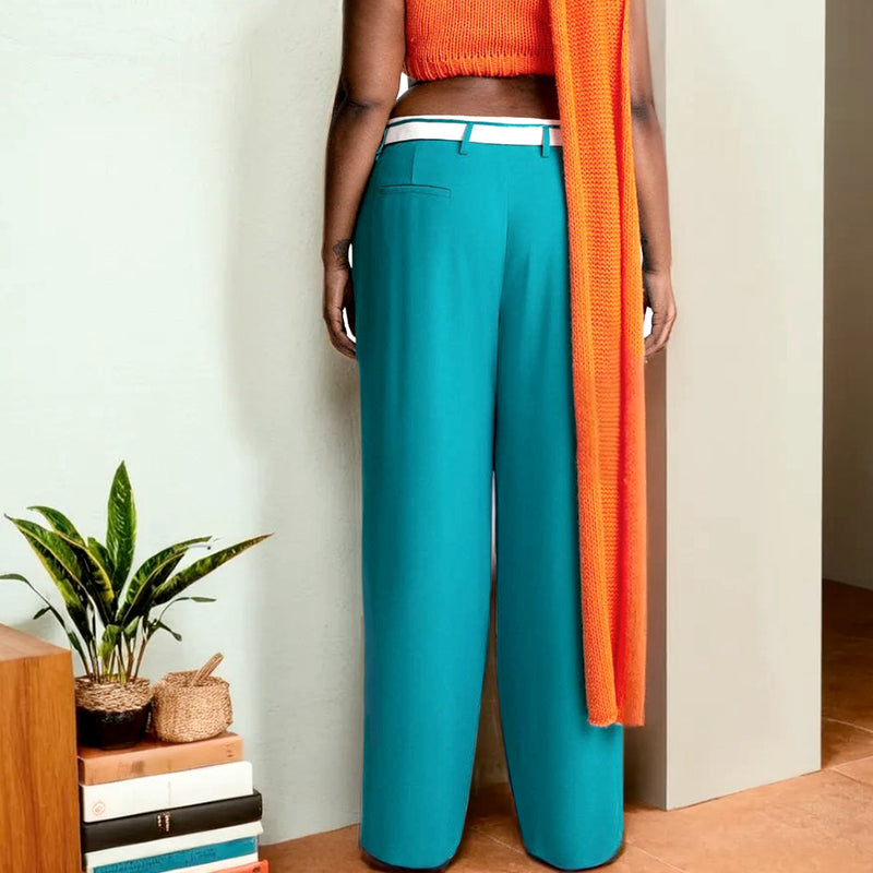 Retro Drape Loose Fit Straight Casual Long Pants