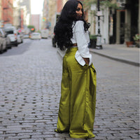 Detachable Three Dimensional Pocket Wide Leg Pants