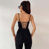 Sleeveless Corset Style Slim Fit Tank Top