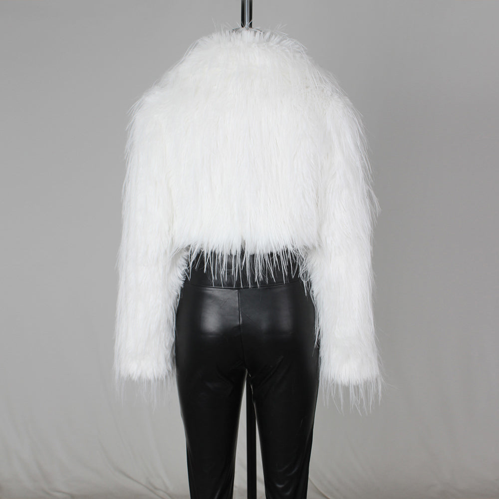 Long Sleeve Artificial Fur Casual Jacket