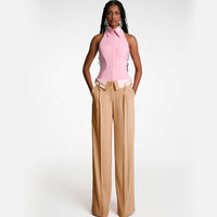 Retro Drape Loose Fit Straight Casual Long Pants