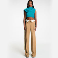 Retro Drape Loose Fit Straight Casual Long Pants