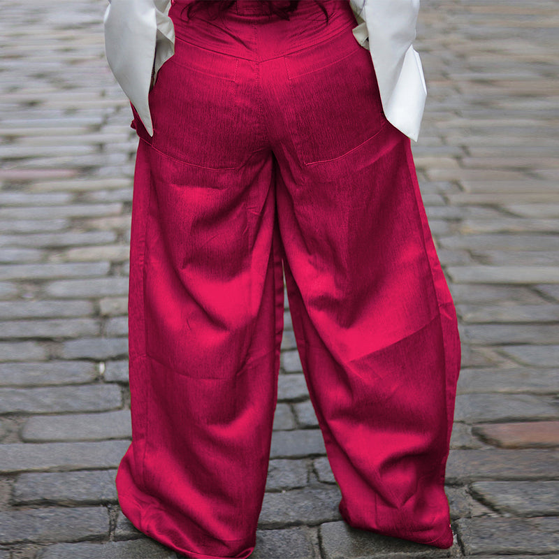 Detachable Three Dimensional Pocket Wide Leg Pants