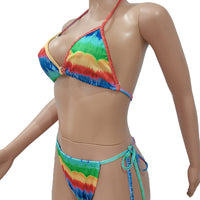 Sexy Printed Cape Bikini Split Swimsuit 3 Piece Set