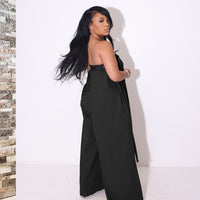 Off Shoulder Wide Leg Loose Fit Casual Jumpsuit