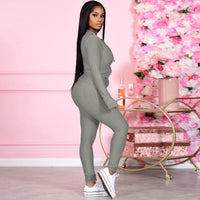 Long Sleeve Textured Trainning Jacket Pants Suit