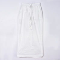 Ruched Slit Drawstring Stretched Long Skirt