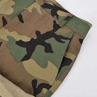 Roll Up Hem Zipper Casual Army Shorts