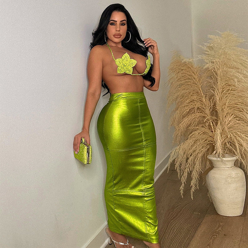 Sexy Hip Wrapped Slim Fit Maxi Skirt